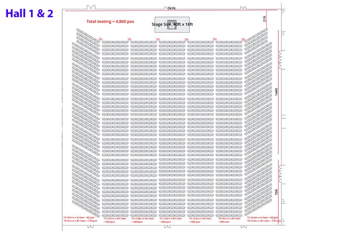 Hall 1 & 2 Classroom Seating