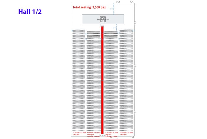 Hall 1 or 2 Theatre Seating