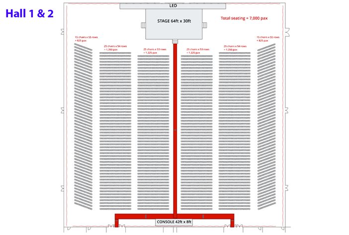 Hall 1 & 2 Theatre Seating